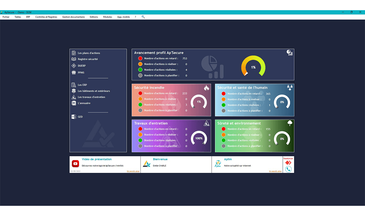 Aperçu du registre de sécurité Ap’Secure