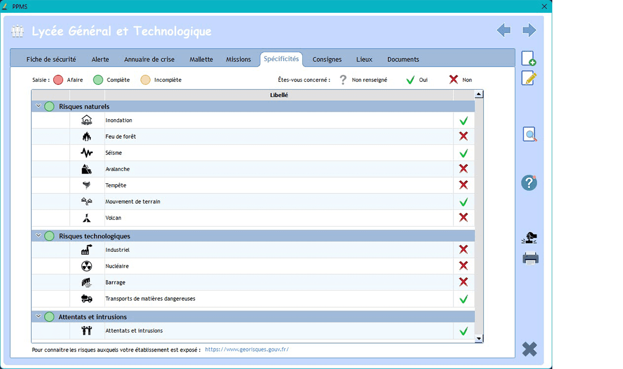 Aperçu du registre de sécurité Ap’Secure